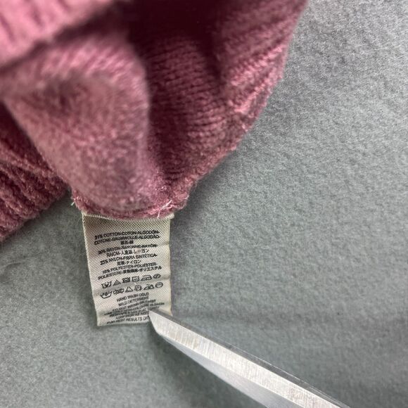 We The Free People Sweater Womens Large Pink Cropped  Pullover Knit V Neck Nubby - Picture 8 of 8